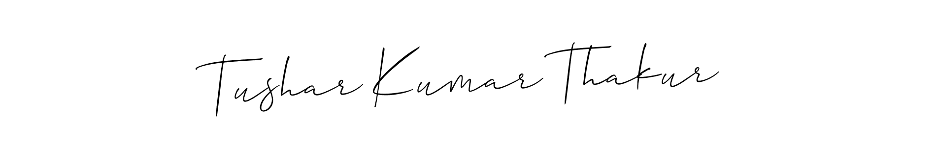 The best way (Allison_Script) to make a short signature is to pick only two or three words in your name. The name Tushar Kumar Thakur include a total of six letters. For converting this name. Tushar Kumar Thakur signature style 2 images and pictures png