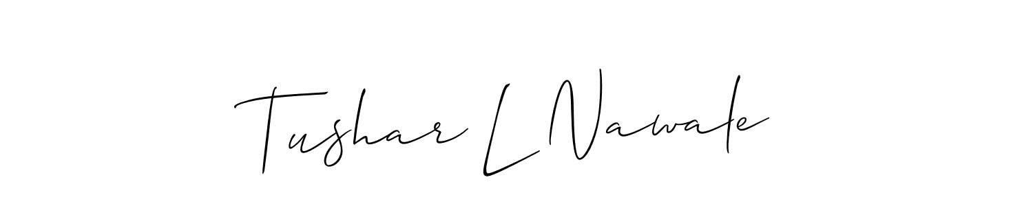 How to Draw Tushar L Nawale signature style? Allison_Script is a latest design signature styles for name Tushar L Nawale. Tushar L Nawale signature style 2 images and pictures png