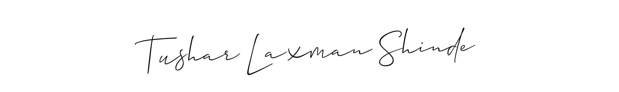 Allison_Script is a professional signature style that is perfect for those who want to add a touch of class to their signature. It is also a great choice for those who want to make their signature more unique. Get Tushar Laxman Shinde name to fancy signature for free. Tushar Laxman Shinde signature style 2 images and pictures png