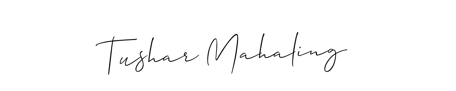 How to make Tushar Mahaling signature? Allison_Script is a professional autograph style. Create handwritten signature for Tushar Mahaling name. Tushar Mahaling signature style 2 images and pictures png