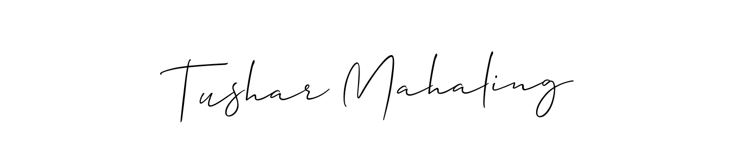 How to make Tushar Mahaling signature? Allison_Script is a professional autograph style. Create handwritten signature for Tushar Mahaling name. Tushar Mahaling signature style 2 images and pictures png