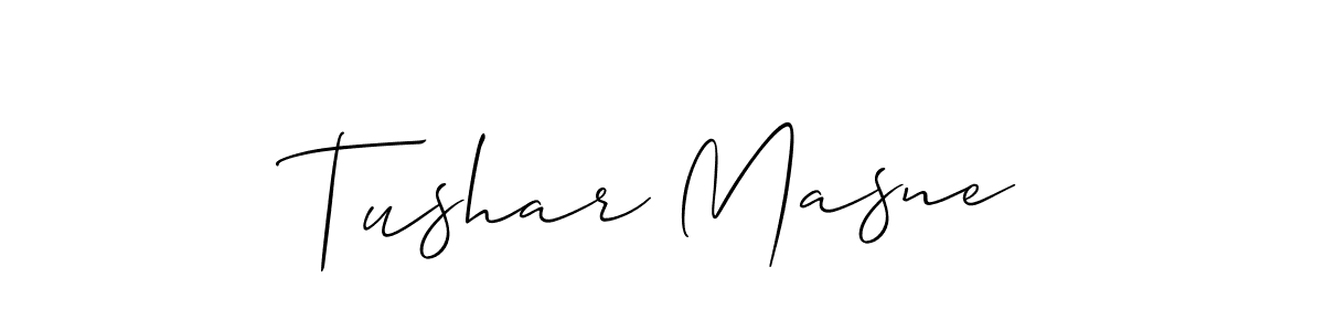 Create a beautiful signature design for name Tushar Masne. With this signature (Allison_Script) fonts, you can make a handwritten signature for free. Tushar Masne signature style 2 images and pictures png