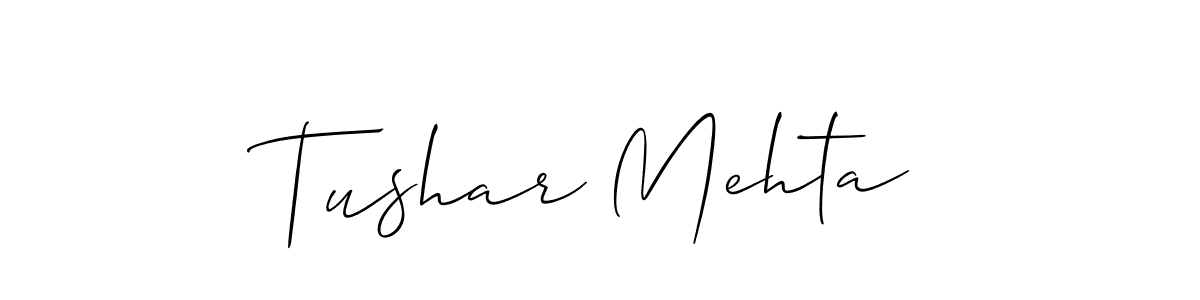 Use a signature maker to create a handwritten signature online. With this signature software, you can design (Allison_Script) your own signature for name Tushar Mehta. Tushar Mehta signature style 2 images and pictures png