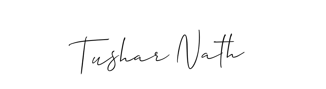 This is the best signature style for the Tushar Nath name. Also you like these signature font (Allison_Script). Mix name signature. Tushar Nath signature style 2 images and pictures png