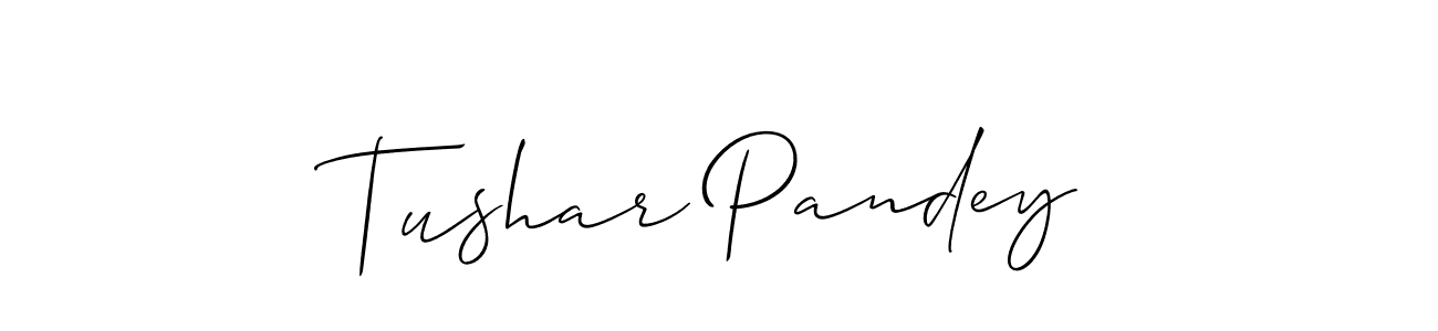 How to make Tushar Pandey signature? Allison_Script is a professional autograph style. Create handwritten signature for Tushar Pandey name. Tushar Pandey signature style 2 images and pictures png