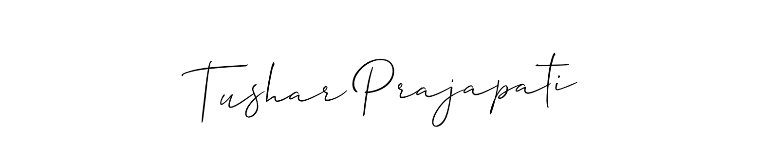 Create a beautiful signature design for name Tushar Prajapati. With this signature (Allison_Script) fonts, you can make a handwritten signature for free. Tushar Prajapati signature style 2 images and pictures png