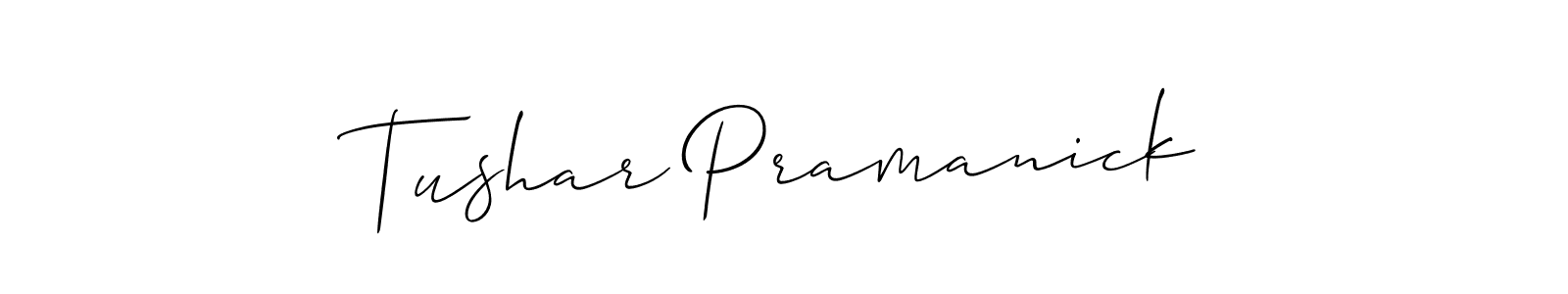 Create a beautiful signature design for name Tushar Pramanick. With this signature (Allison_Script) fonts, you can make a handwritten signature for free. Tushar Pramanick signature style 2 images and pictures png