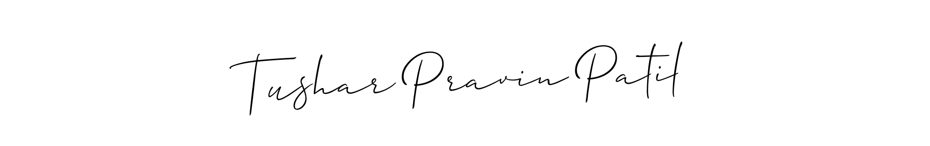 Similarly Allison_Script is the best handwritten signature design. Signature creator online .You can use it as an online autograph creator for name Tushar Pravin Patil. Tushar Pravin Patil signature style 2 images and pictures png