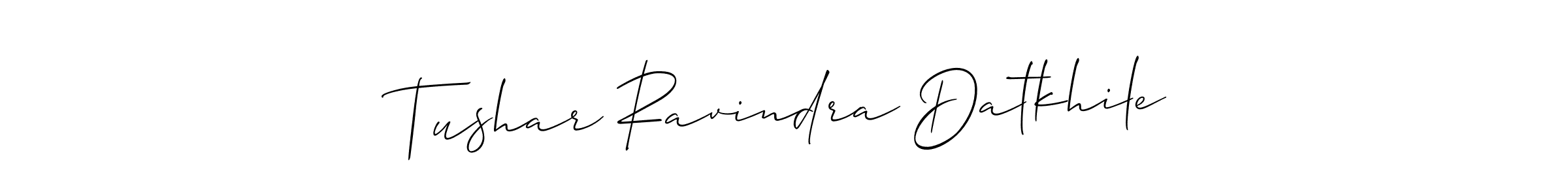 This is the best signature style for the Tushar Ravindra Datkhile name. Also you like these signature font (Allison_Script). Mix name signature. Tushar Ravindra Datkhile signature style 2 images and pictures png