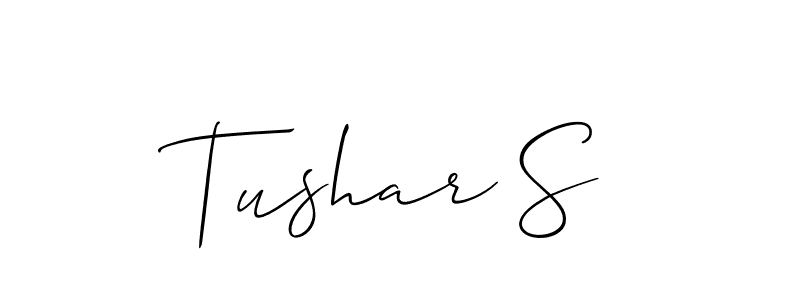 Allison_Script is a professional signature style that is perfect for those who want to add a touch of class to their signature. It is also a great choice for those who want to make their signature more unique. Get Tushar S name to fancy signature for free. Tushar S signature style 2 images and pictures png