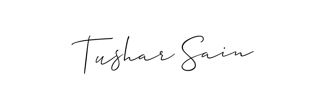 Use a signature maker to create a handwritten signature online. With this signature software, you can design (Allison_Script) your own signature for name Tushar Sain. Tushar Sain signature style 2 images and pictures png