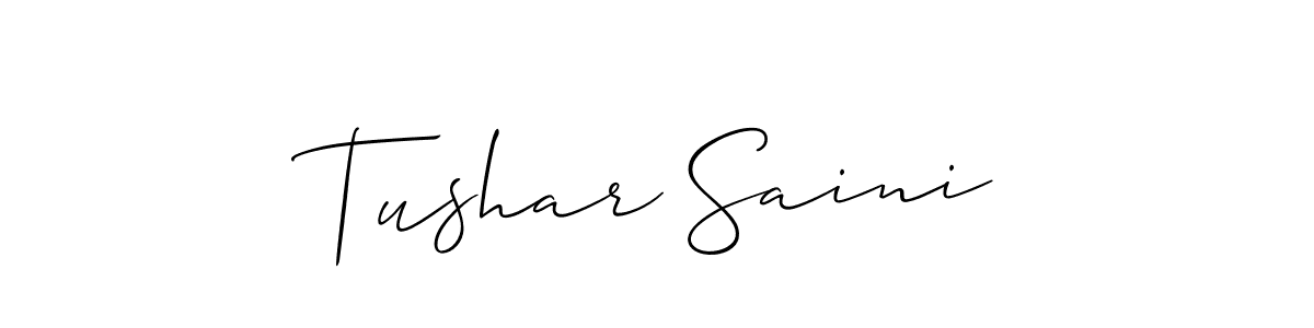 Use a signature maker to create a handwritten signature online. With this signature software, you can design (Allison_Script) your own signature for name Tushar Saini. Tushar Saini signature style 2 images and pictures png
