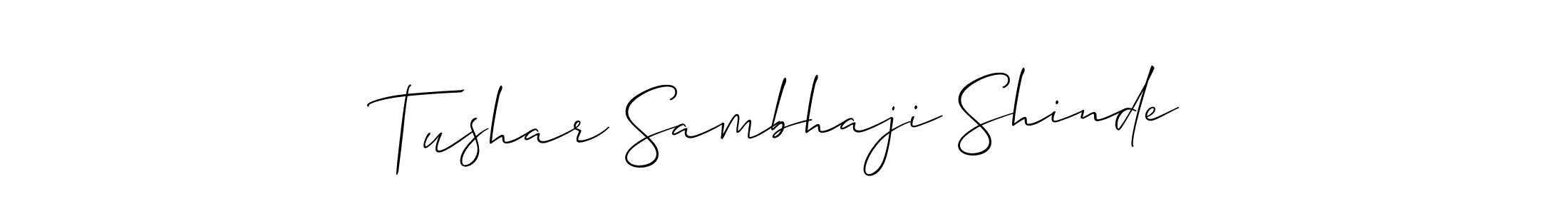 Make a short Tushar Sambhaji Shinde signature style. Manage your documents anywhere anytime using Allison_Script. Create and add eSignatures, submit forms, share and send files easily. Tushar Sambhaji Shinde signature style 2 images and pictures png