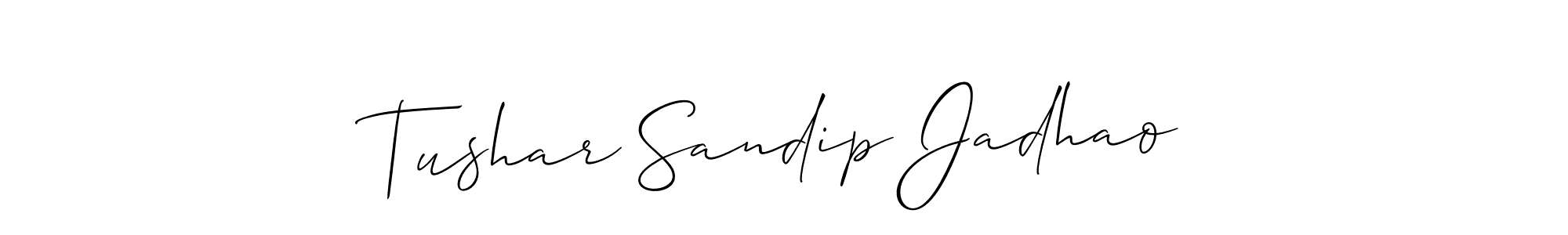 Make a beautiful signature design for name Tushar Sandip Jadhao. With this signature (Allison_Script) style, you can create a handwritten signature for free. Tushar Sandip Jadhao signature style 2 images and pictures png