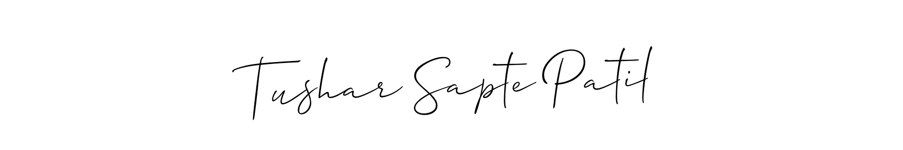 How to Draw Tushar Sapte Patil signature style? Allison_Script is a latest design signature styles for name Tushar Sapte Patil. Tushar Sapte Patil signature style 2 images and pictures png