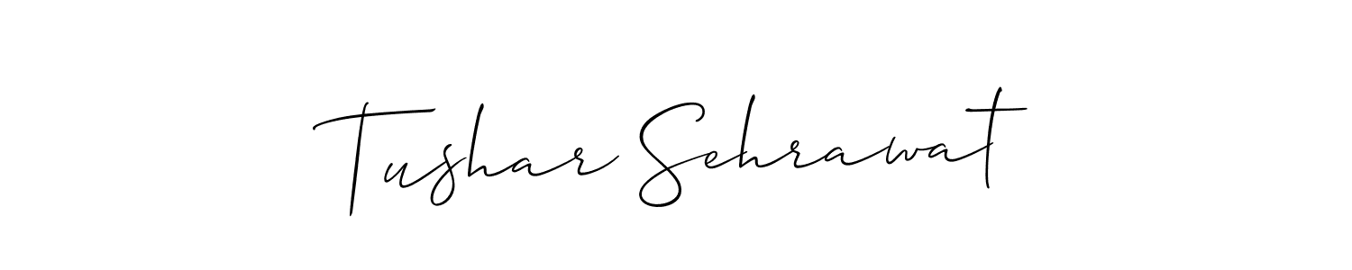 The best way (Allison_Script) to make a short signature is to pick only two or three words in your name. The name Tushar Sehrawat include a total of six letters. For converting this name. Tushar Sehrawat signature style 2 images and pictures png
