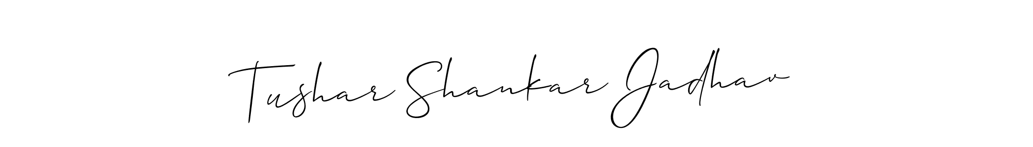 Make a short Tushar Shankar Jadhav signature style. Manage your documents anywhere anytime using Allison_Script. Create and add eSignatures, submit forms, share and send files easily. Tushar Shankar Jadhav signature style 2 images and pictures png