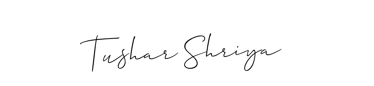 Similarly Allison_Script is the best handwritten signature design. Signature creator online .You can use it as an online autograph creator for name Tushar Shriya. Tushar Shriya signature style 2 images and pictures png