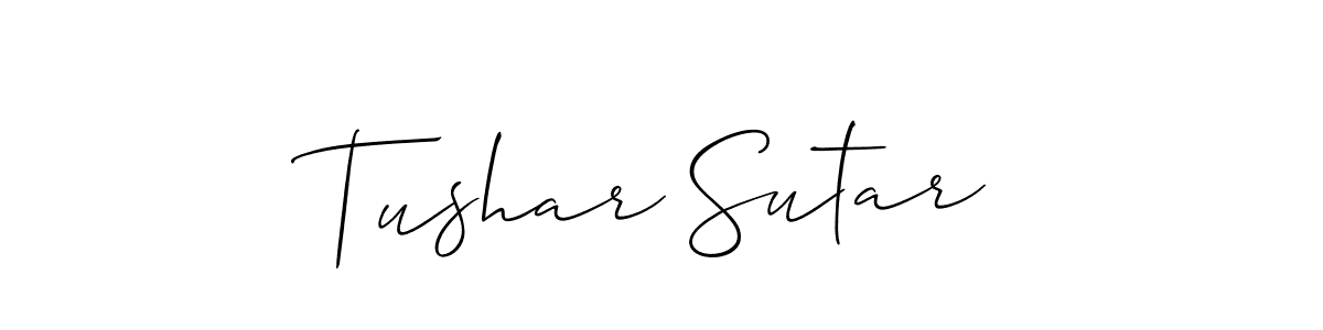 Use a signature maker to create a handwritten signature online. With this signature software, you can design (Allison_Script) your own signature for name Tushar Sutar. Tushar Sutar signature style 2 images and pictures png