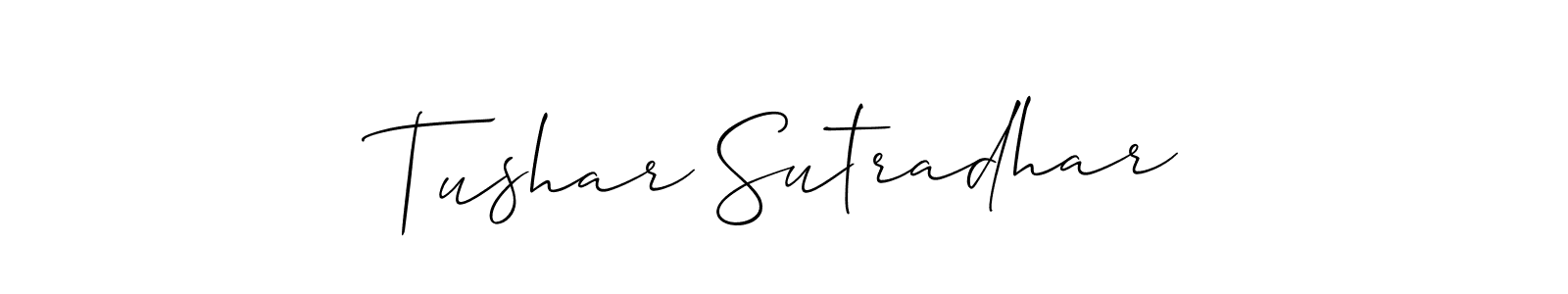 Allison_Script is a professional signature style that is perfect for those who want to add a touch of class to their signature. It is also a great choice for those who want to make their signature more unique. Get Tushar Sutradhar name to fancy signature for free. Tushar Sutradhar signature style 2 images and pictures png