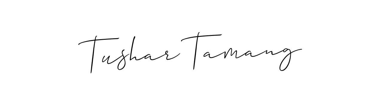 Make a beautiful signature design for name Tushar Tamang. With this signature (Allison_Script) style, you can create a handwritten signature for free. Tushar Tamang signature style 2 images and pictures png