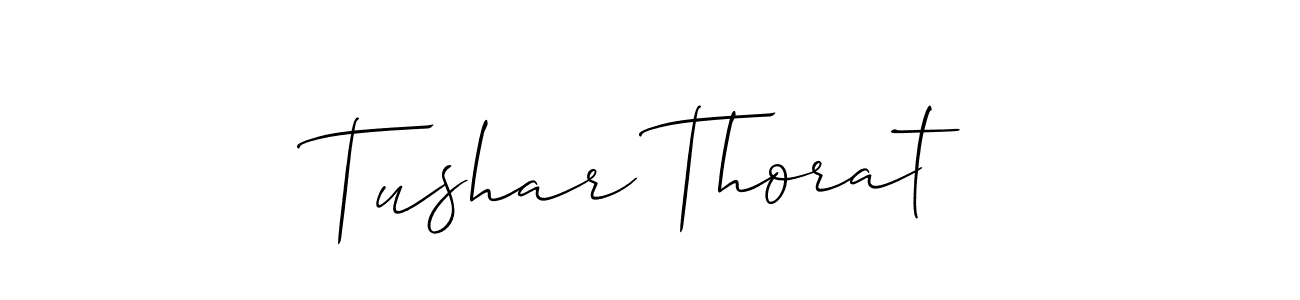 How to make Tushar Thorat name signature. Use Allison_Script style for creating short signs online. This is the latest handwritten sign. Tushar Thorat signature style 2 images and pictures png