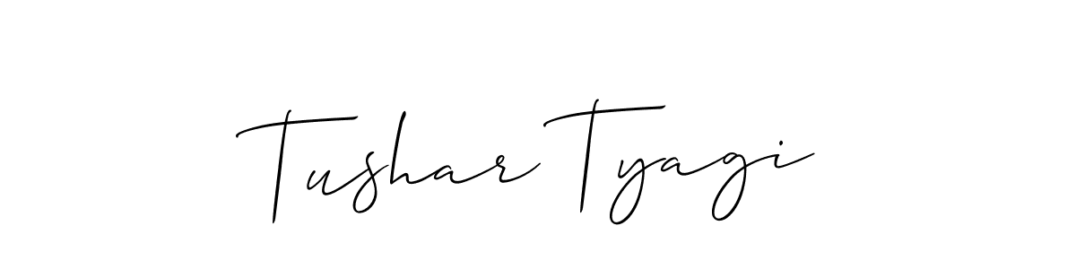 How to make Tushar Tyagi name signature. Use Allison_Script style for creating short signs online. This is the latest handwritten sign. Tushar Tyagi signature style 2 images and pictures png