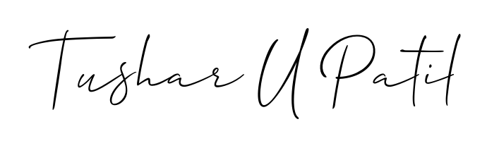 Create your official email sign-off with Tushar U Patil name in Allison_Script style. Crisp, clean, and perfectly legible across all screens. Tushar U Patil signature style 2 images and pictures png