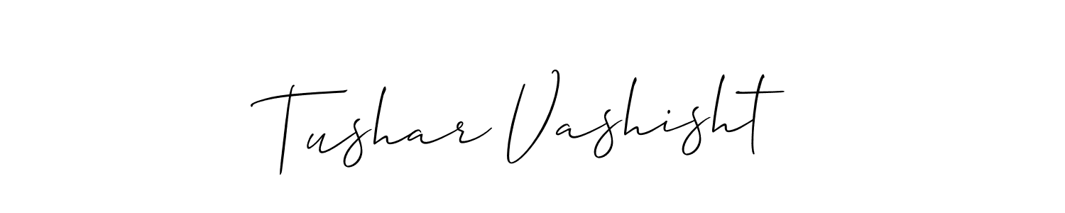 How to Draw Tushar Vashisht signature style? Allison_Script is a latest design signature styles for name Tushar Vashisht. Tushar Vashisht signature style 2 images and pictures png