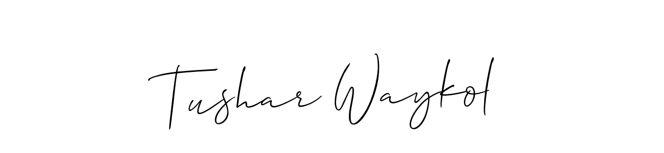 Also You can easily find your signature by using the search form. We will create Tushar Waykol name handwritten signature images for you free of cost using Allison_Script sign style. Tushar Waykol signature style 2 images and pictures png