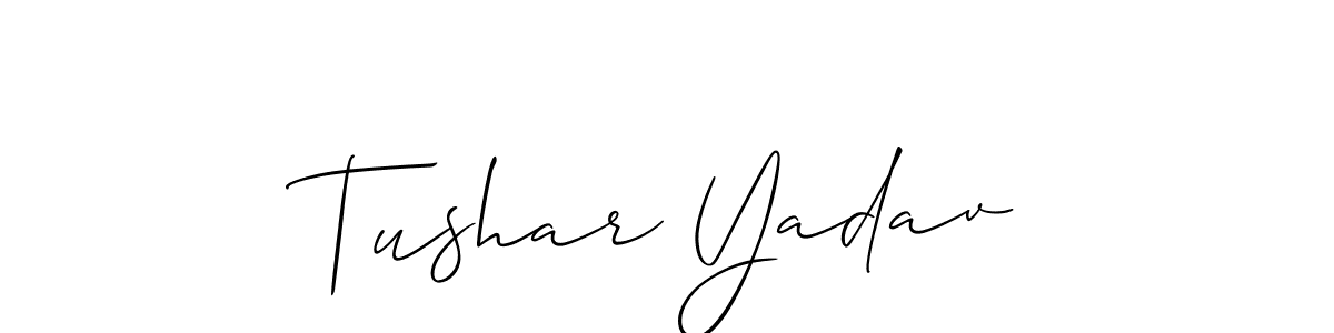 How to Draw Tushar Yadav signature style? Allison_Script is a latest design signature styles for name Tushar Yadav. Tushar Yadav signature style 2 images and pictures png