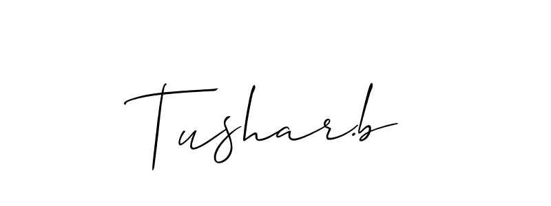 How to make Tushar.b signature? Allison_Script is a professional autograph style. Create handwritten signature for Tushar.b name. Tushar.b signature style 2 images and pictures png