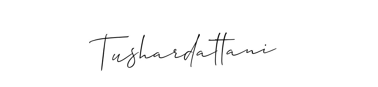 It looks lik you need a new signature style for name Tushardattani. Design unique handwritten (Allison_Script) signature with our free signature maker in just a few clicks. Tushardattani signature style 2 images and pictures png