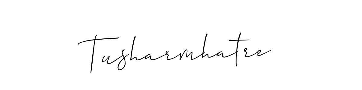 The best way (Allison_Script) to make a short signature is to pick only two or three words in your name. The name Tusharmhatre include a total of six letters. For converting this name. Tusharmhatre signature style 2 images and pictures png