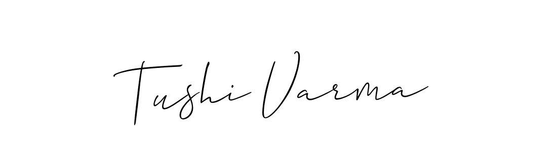 Also You can easily find your signature by using the search form. We will create Tushi Varma name handwritten signature images for you free of cost using Allison_Script sign style. Tushi Varma signature style 2 images and pictures png