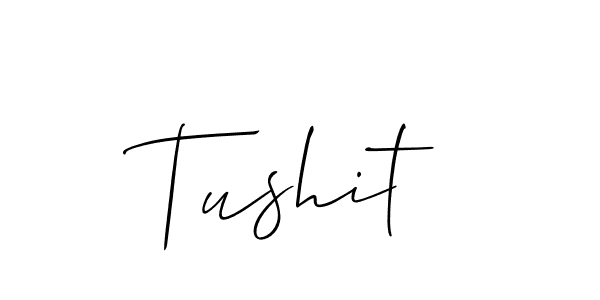 Make a beautiful signature design for name Tushit. With this signature (Allison_Script) style, you can create a handwritten signature for free. Tushit signature style 2 images and pictures png