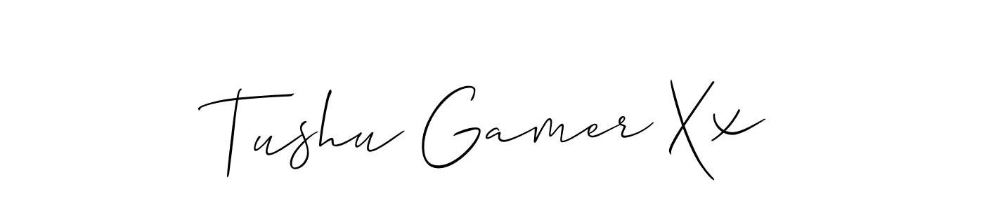Use a signature maker to create a handwritten signature online. With this signature software, you can design (Allison_Script) your own signature for name Tushu Gamer Xx. Tushu Gamer Xx signature style 2 images and pictures png