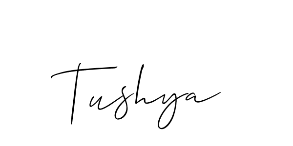 Also we have Tushya name is the best signature style. Create professional handwritten signature collection using Allison_Script autograph style. Tushya signature style 2 images and pictures png