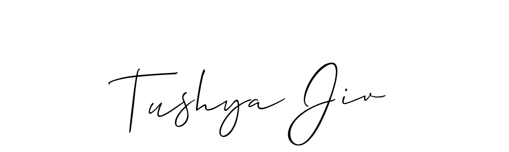 Create a beautiful signature design for name Tushya Jiv. With this signature (Allison_Script) fonts, you can make a handwritten signature for free. Tushya Jiv signature style 2 images and pictures png