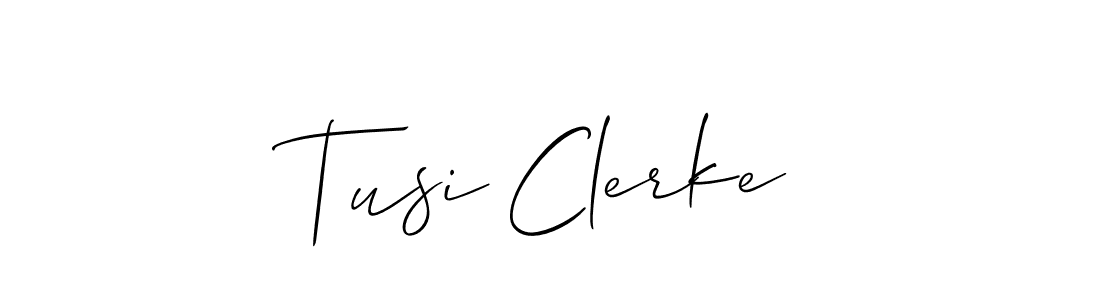 It looks lik you need a new signature style for name Tusi Clerke. Design unique handwritten (Allison_Script) signature with our free signature maker in just a few clicks. Tusi Clerke signature style 2 images and pictures png