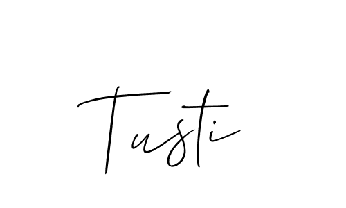 Use a signature maker to create a handwritten signature online. With this signature software, you can design (Allison_Script) your own signature for name Tusti. Tusti signature style 2 images and pictures png