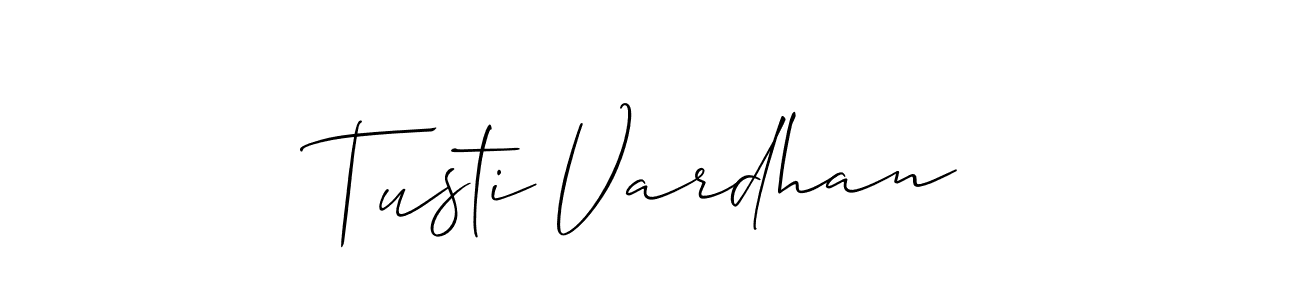 Create a beautiful signature design for name Tusti Vardhan. With this signature (Allison_Script) fonts, you can make a handwritten signature for free. Tusti Vardhan signature style 2 images and pictures png