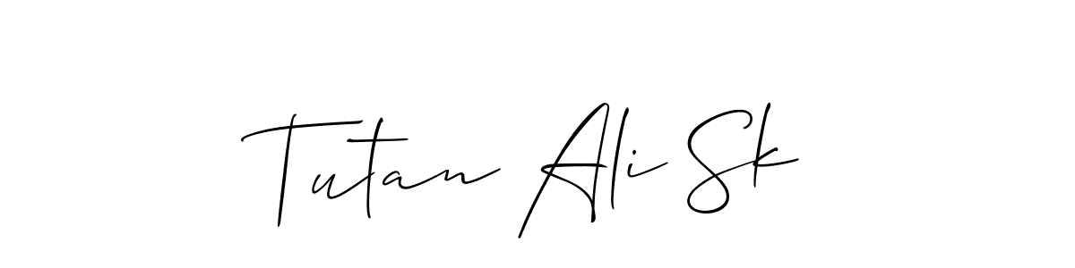 Make a beautiful signature design for name Tutan Ali Sk. With this signature (Allison_Script) style, you can create a handwritten signature for free. Tutan Ali Sk signature style 2 images and pictures png