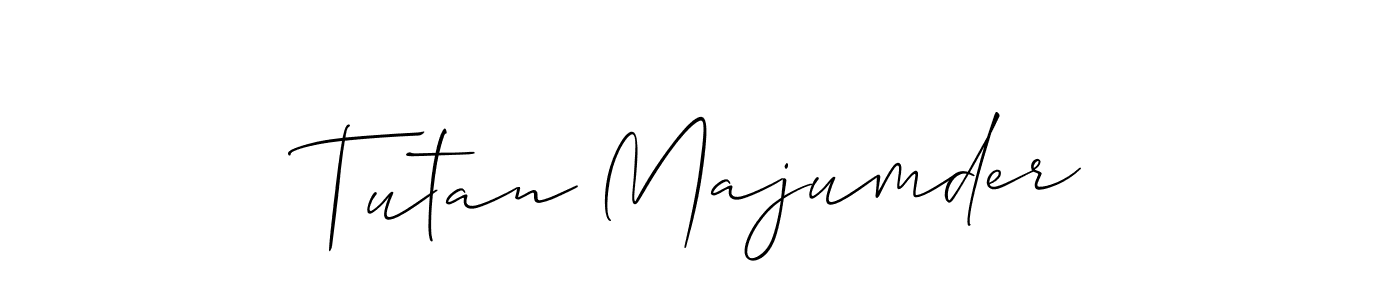 Create a beautiful signature design for name Tutan Majumder. With this signature (Allison_Script) fonts, you can make a handwritten signature for free. Tutan Majumder signature style 2 images and pictures png