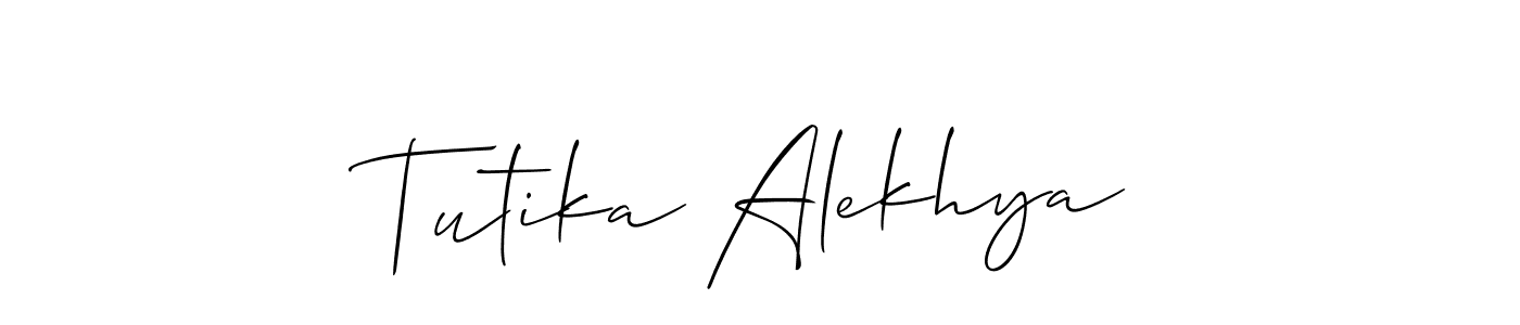 Tutika Alekhya stylish signature style. Best Handwritten Sign (Allison_Script) for my name. Handwritten Signature Collection Ideas for my name Tutika Alekhya. Tutika Alekhya signature style 2 images and pictures png