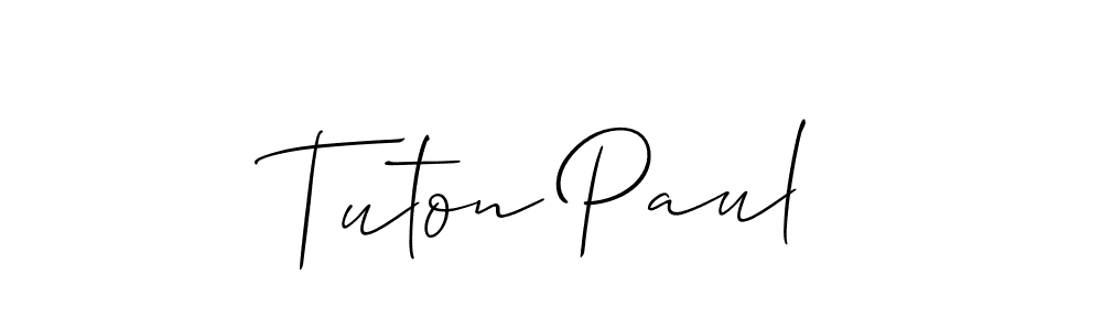 Allison_Script is a professional signature style that is perfect for those who want to add a touch of class to their signature. It is also a great choice for those who want to make their signature more unique. Get Tuton Paul name to fancy signature for free. Tuton Paul signature style 2 images and pictures png
