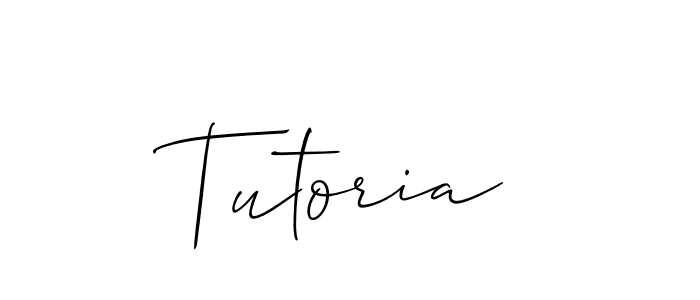 The best way (Allison_Script) to make a short signature is to pick only two or three words in your name. The name Tutoria include a total of six letters. For converting this name. Tutoria signature style 2 images and pictures png