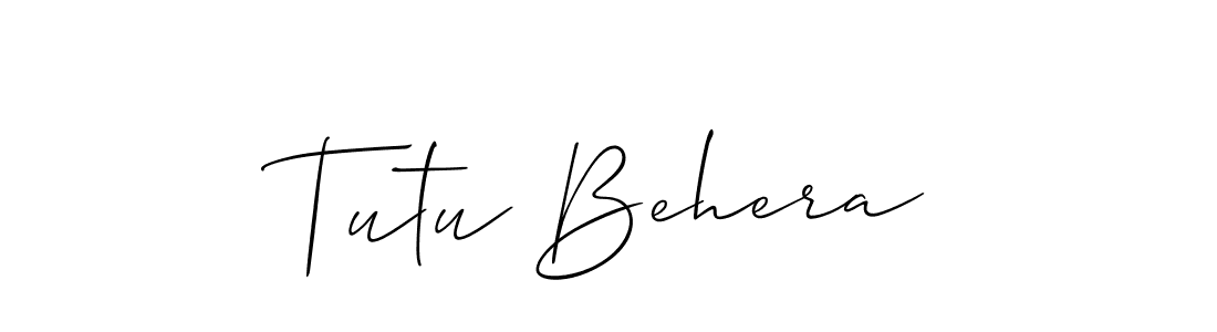 Create a beautiful signature design for name Tutu Behera. With this signature (Allison_Script) fonts, you can make a handwritten signature for free. Tutu Behera signature style 2 images and pictures png