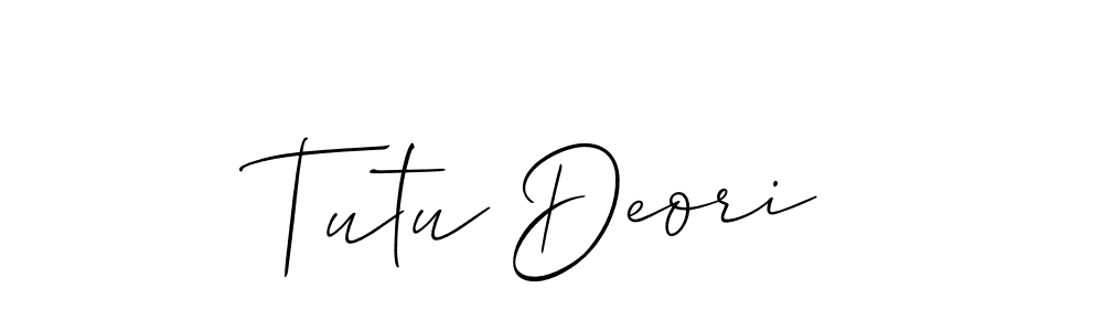 The best way (Allison_Script) to make a short signature is to pick only two or three words in your name. The name Tutu Deori include a total of six letters. For converting this name. Tutu Deori signature style 2 images and pictures png