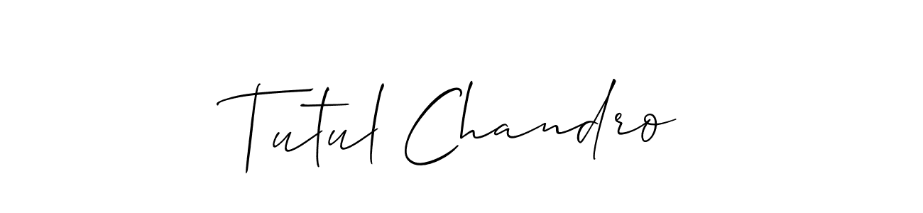 How to Draw Tutul Chandro signature style? Allison_Script is a latest design signature styles for name Tutul Chandro. Tutul Chandro signature style 2 images and pictures png